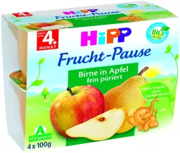 HiPP Jablka s hruškami BIO 4m 4x100g
