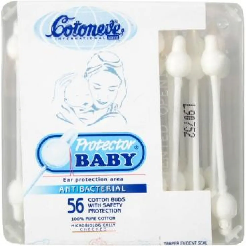 Vatové tyčinky Baby Protector 56ks