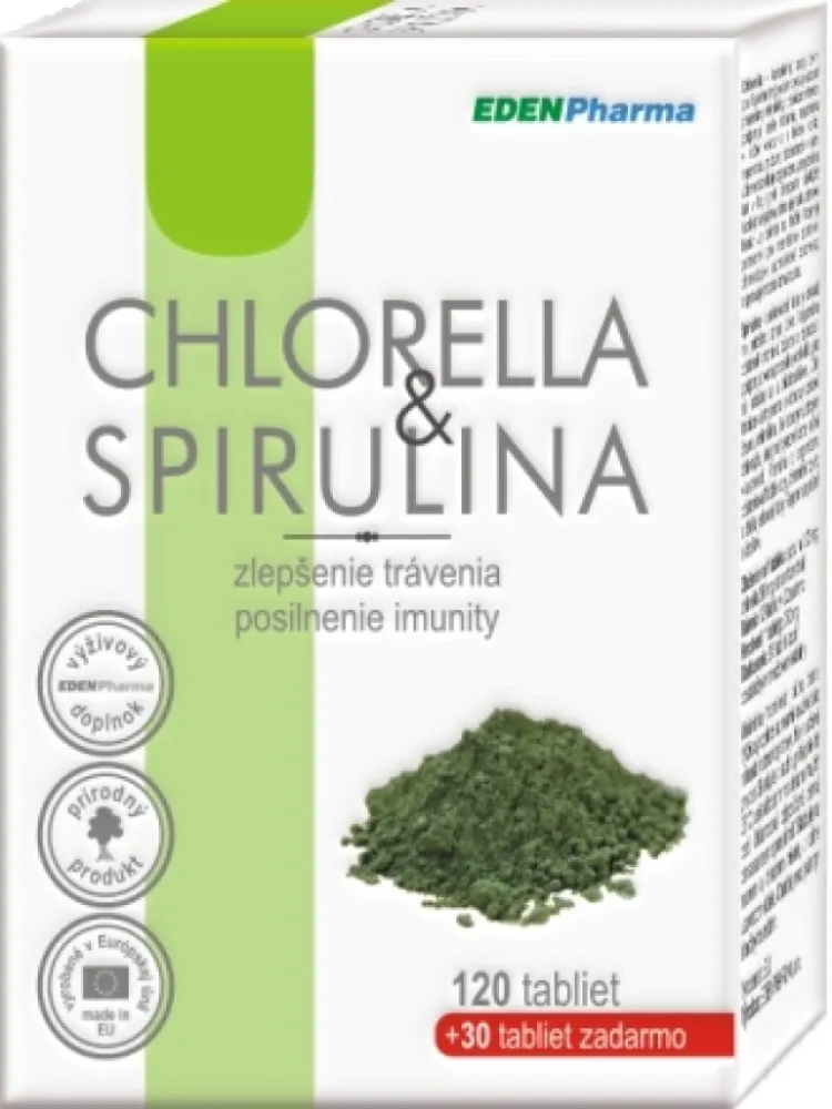 Edenpharma Chlorella Spirulina tbl.120+30 ZDARMA