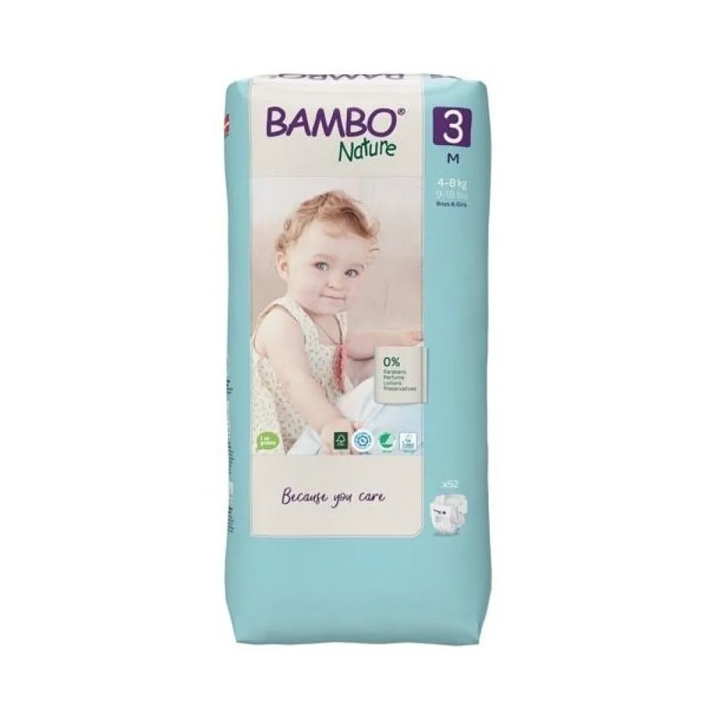 Bambo Nature 3 dětské plenkové kalhotky 4-8kg 52ks