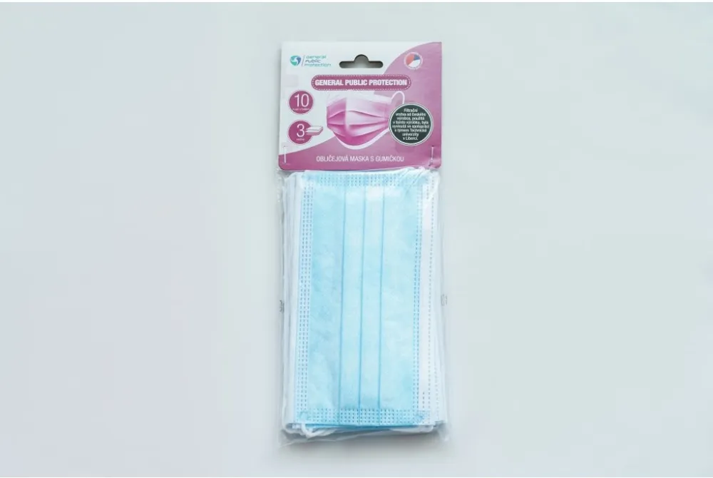 Rouška třívrstvá s gumičkou 10ks