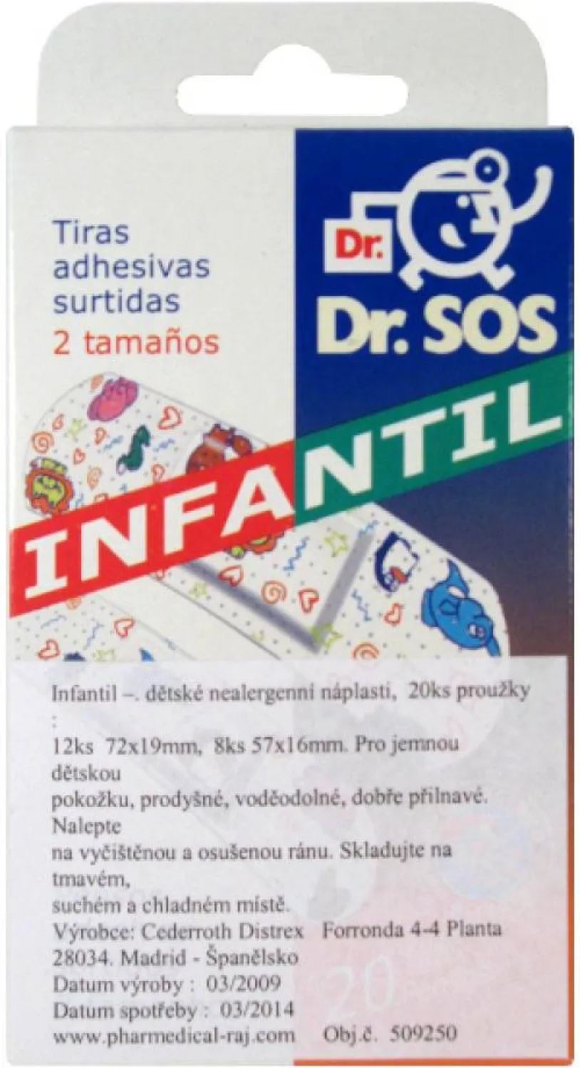 Náplasti Dr.SOS dětské hypoalergenní mix 20ks