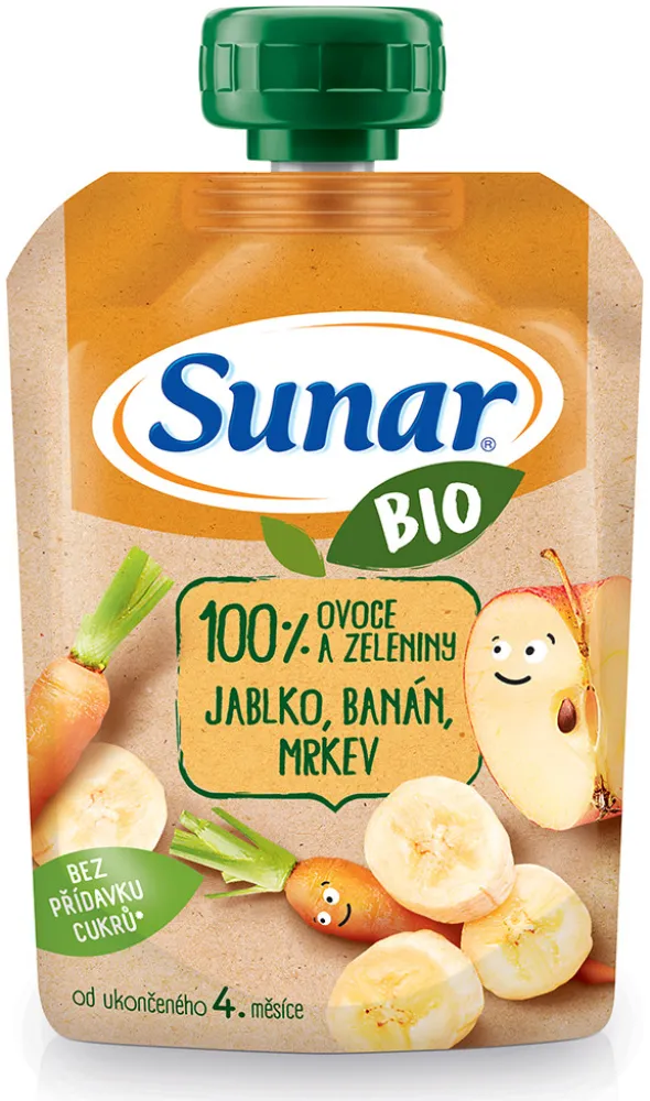 Sunar kapsička Jablko banán mrkev BIO 100g