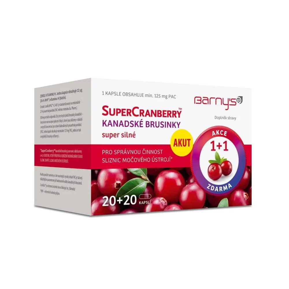Barnys SuperCranberry brusinky 20+20 kapslí ZDARMA (1 + 1)