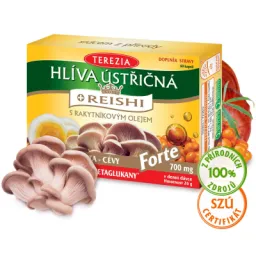 TEREZIA HLÍVA ÚSTŘIČNÁ s rakytníkovým olejem a reishi FORTE 60 kapslí