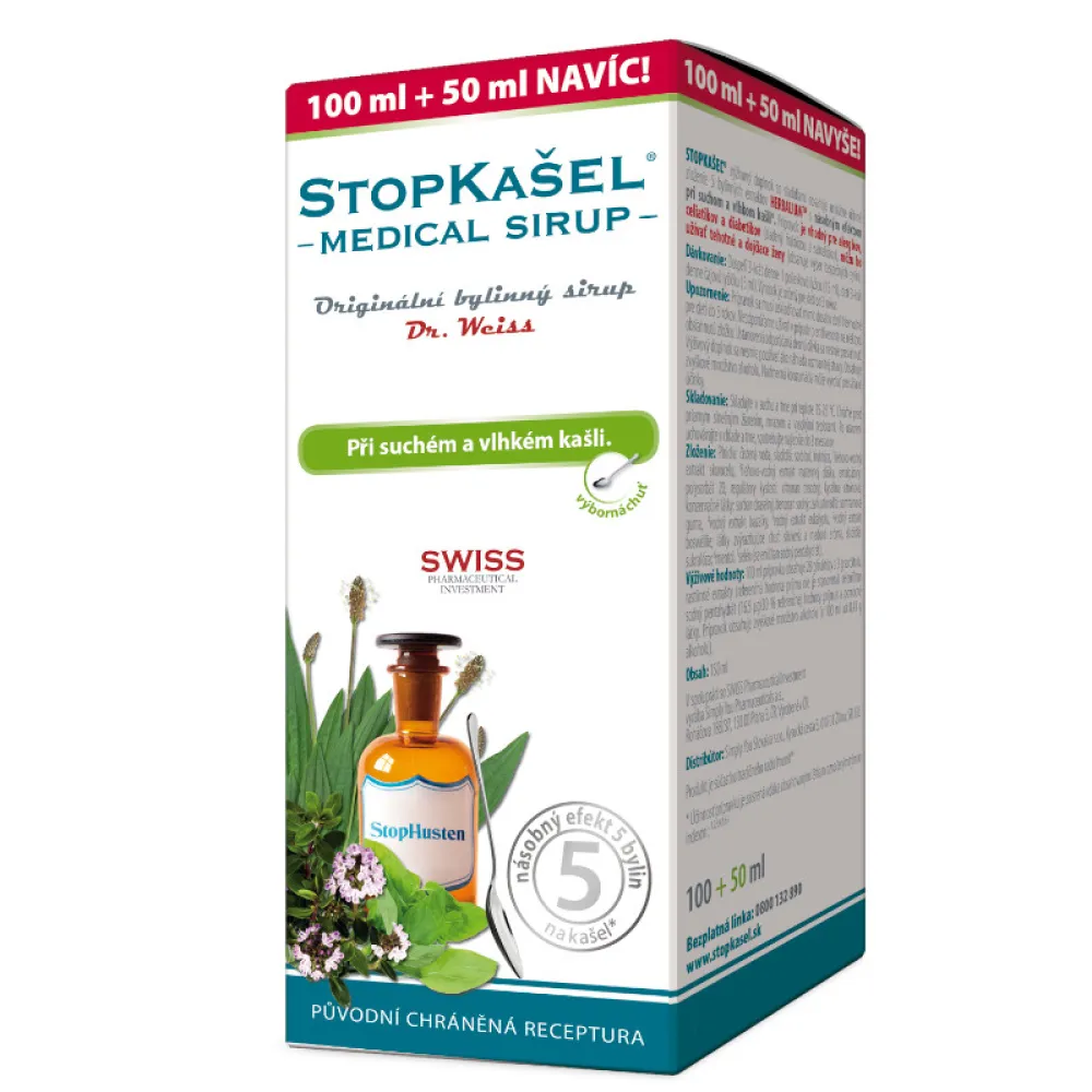 STOPKAŠEL Medical sirup Dr. Weiss 100+50ml NAVÍC