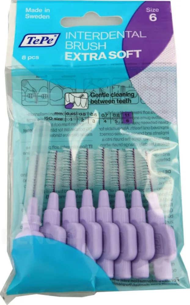 TePe meziz.kart.ExtraSoft size 6 Fialov.8ks 122275