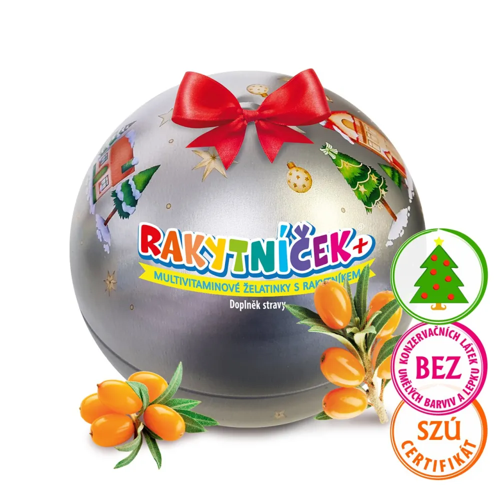 TEREZIA RAKYTNÍČEK+ želatinky - Vánoční ozdoba stříbrná 50 ks