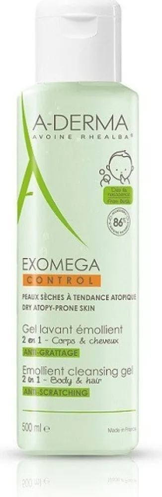A-DERMA Exomega CONTROL Zvláč.mycí gel 2v1 500ml