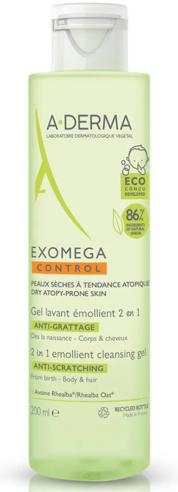A-DERMA Exomega CONTROL Zvláč.mycí gel 2v1 200ml