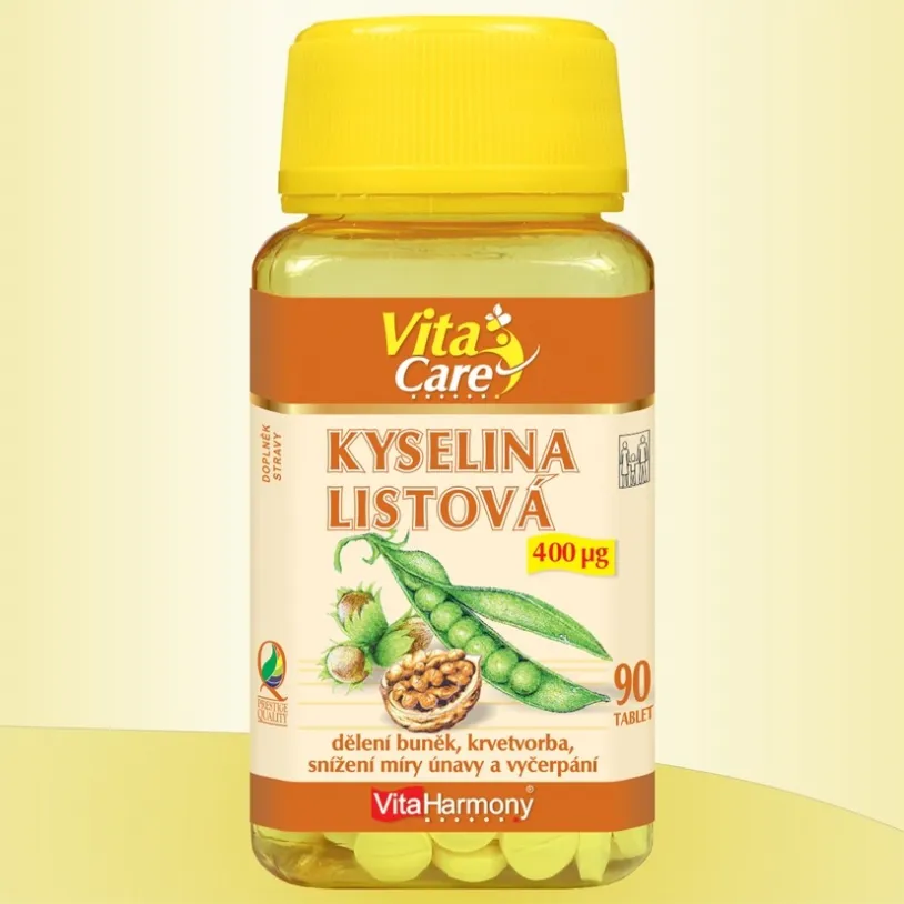 VitaHarmony Kyselina listová 400mcg tbl.90