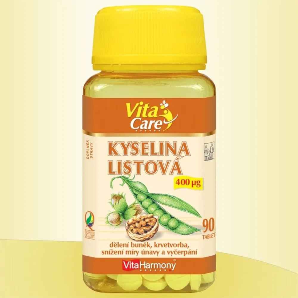 VitaHarmony Kyselina listová 400mcg tbl.90
