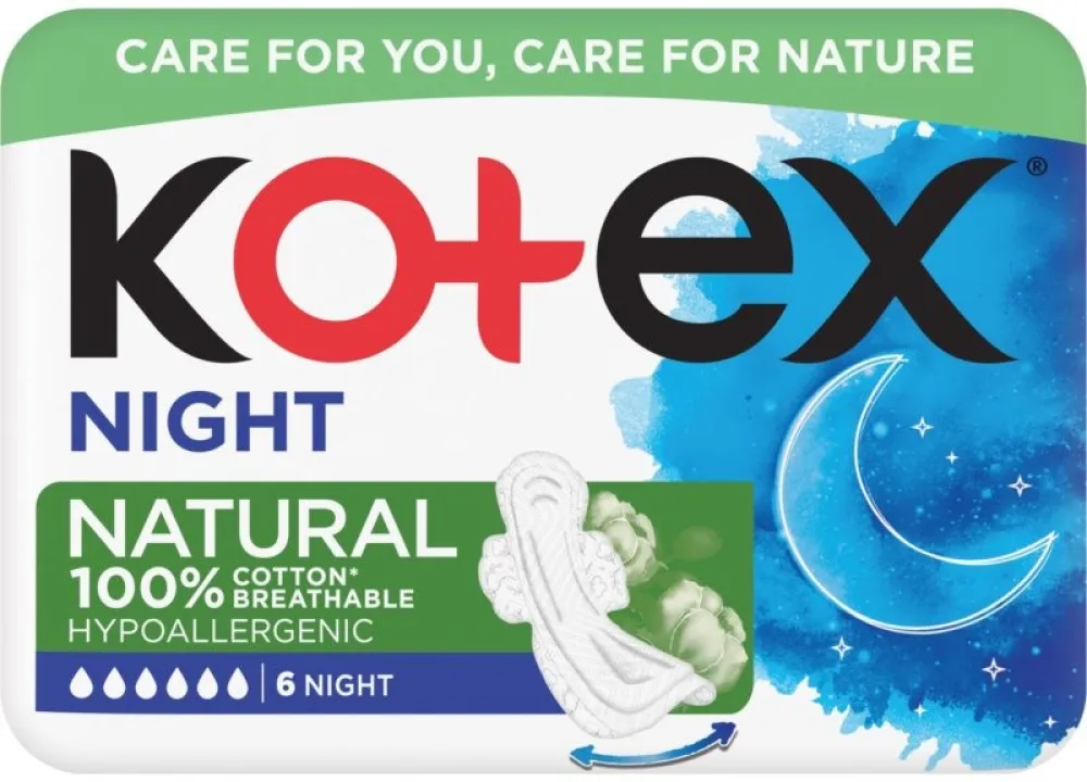 KOTEX Natural vložky Night 6ks