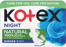 KOTEX Natural vložky Night 6ks