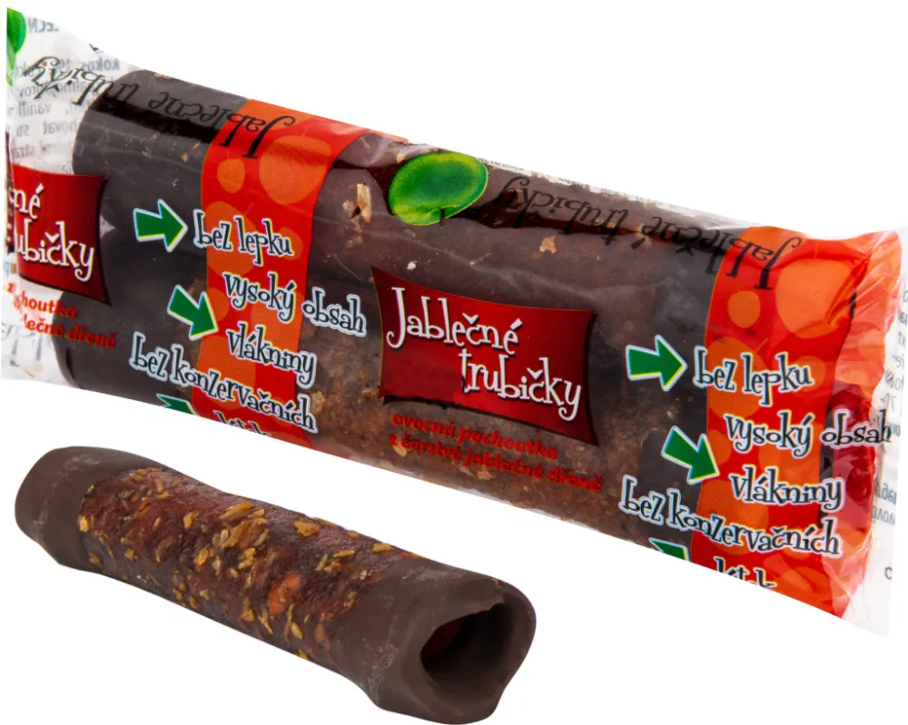 Jablečné trubičky s čokoládovou polevou 24g