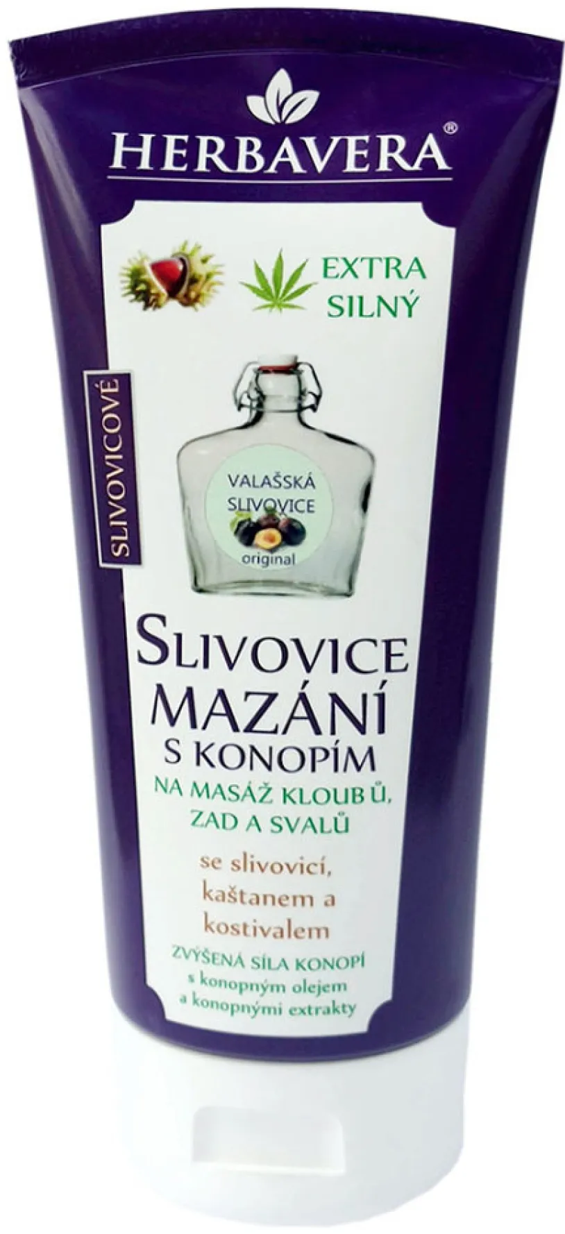 Slivovicové mazání s konopím HERBAVERA 200ml