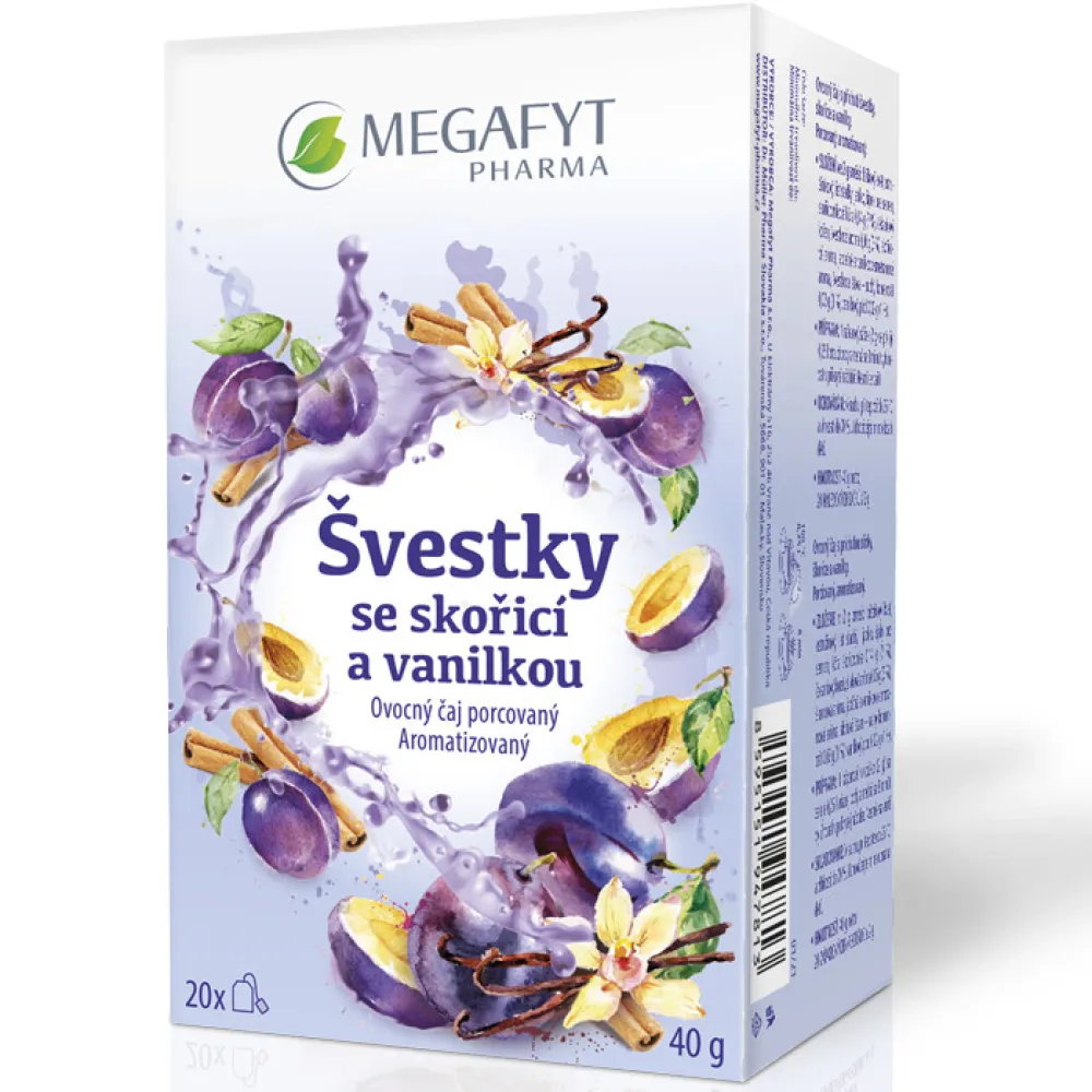 Megafyt Ovocný Švestky se skořicí a vanilkou 20x2g