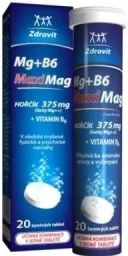 MaxiMag Hořčík 375mg+B6 20 šumivých tablet