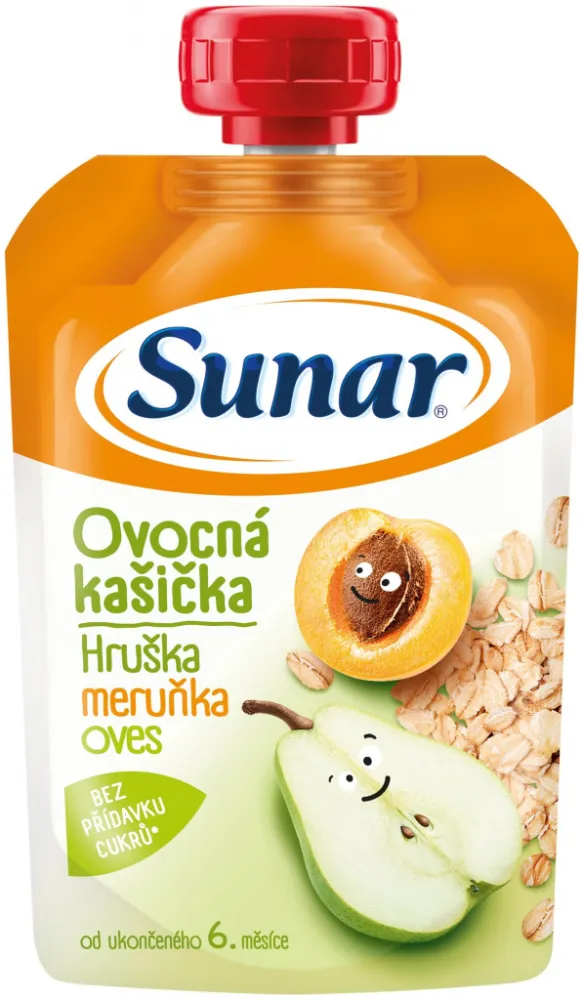 Sunar Ovocná kašička hruška meruňka ovesné vl.120g