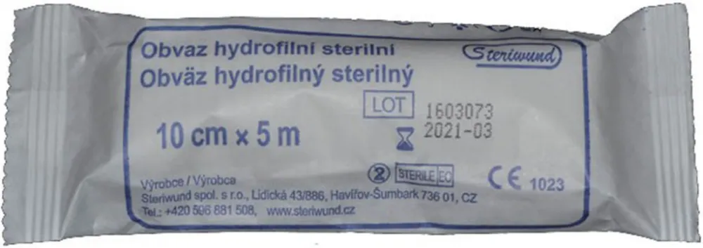 Obin.hydrofil.pletené ster.10cmx5m/1ks Steriwund