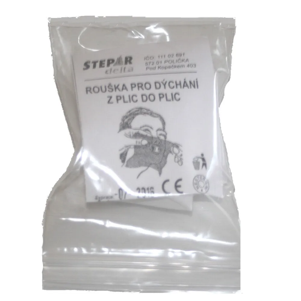 Resuscitační rouška s plastovým naústkem