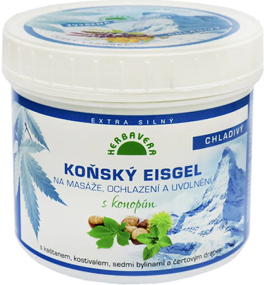 Koňský eisgel konopí-máta-mentol HERBAVERA 500ml