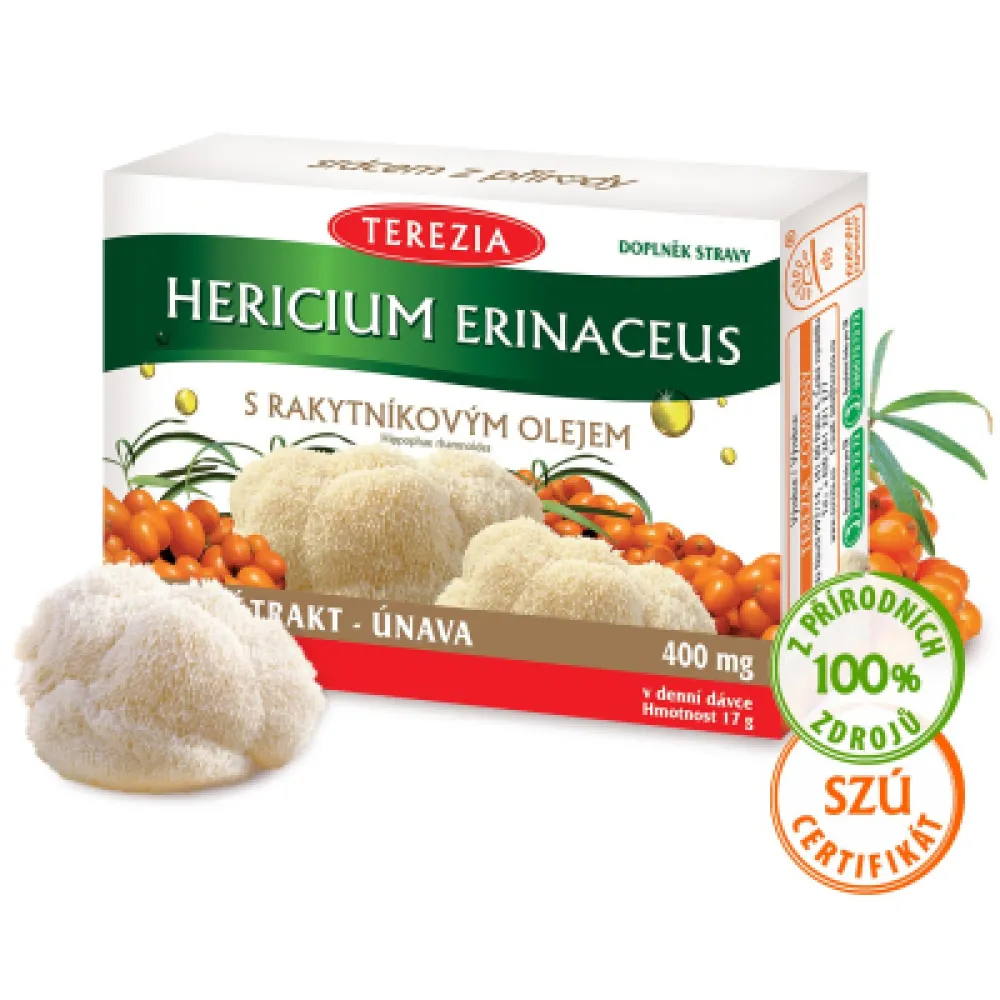 TEREZIA Hericium erinaceus s rakytníkovým olejem 60 kapslí