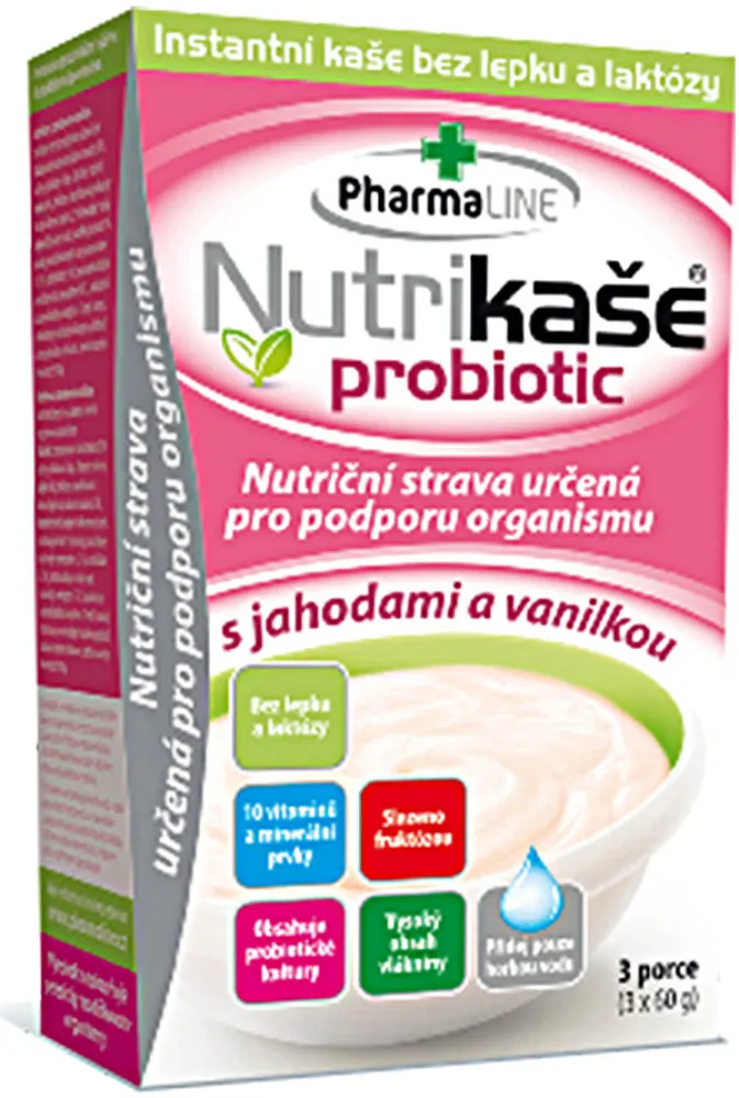 Nutrikaše probiotic jahoda a vanilka 3x60g