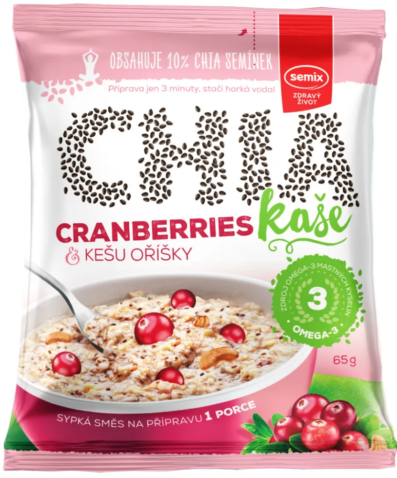 Chia kaše brusinky a kešu oříšky 65g