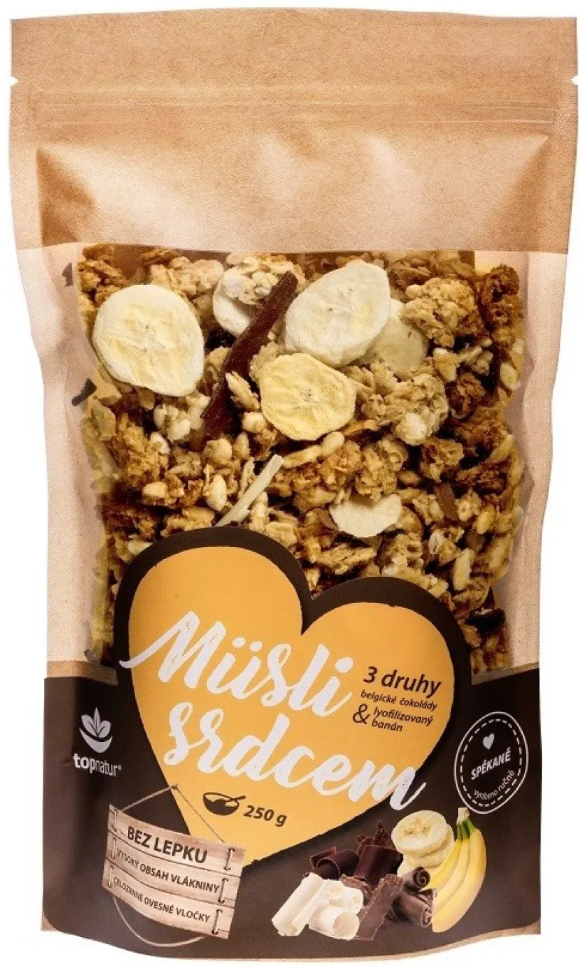Müsli srdcem trio čoko&banán 250g TOPNATUR