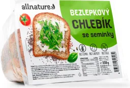 Allnature Bezlepkový chlebík se semínky 350g