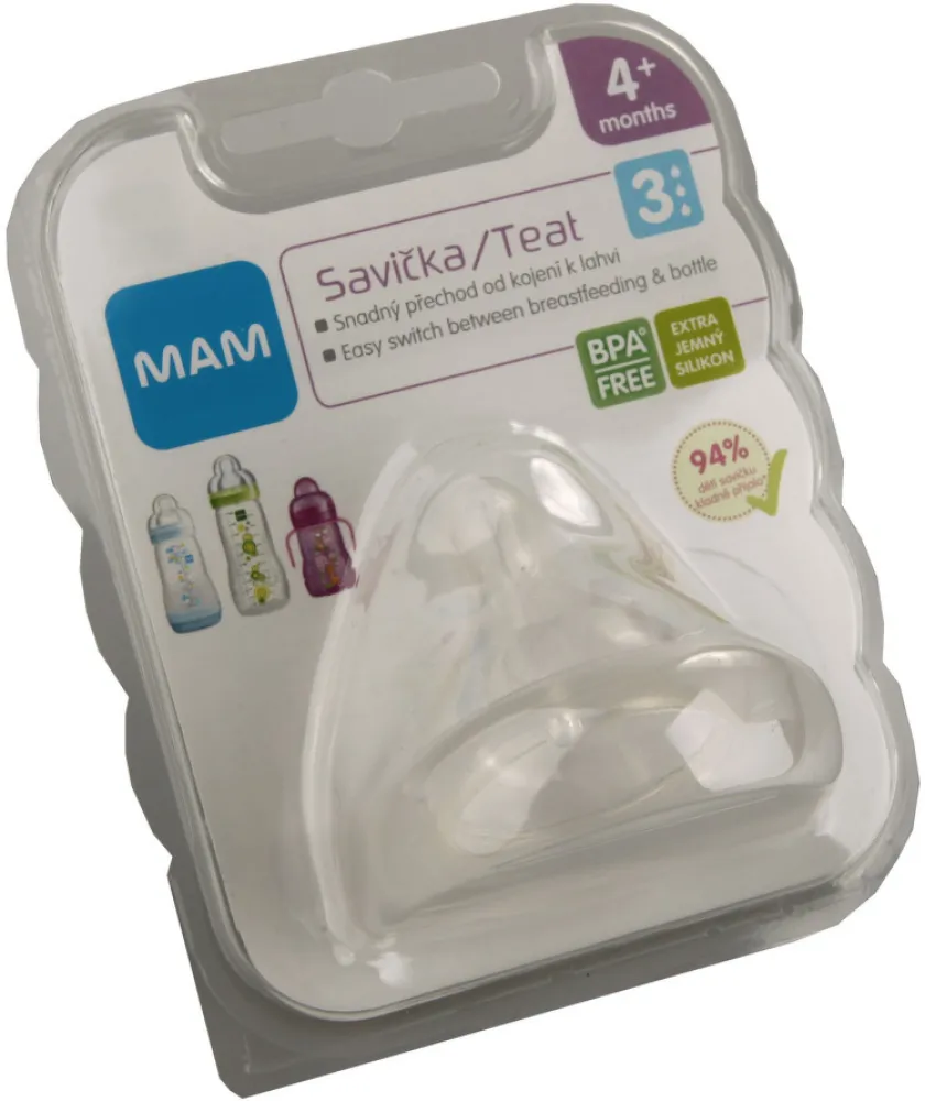 MAM Savička na lahev V3 rychlý průtok. 4+m 1ks