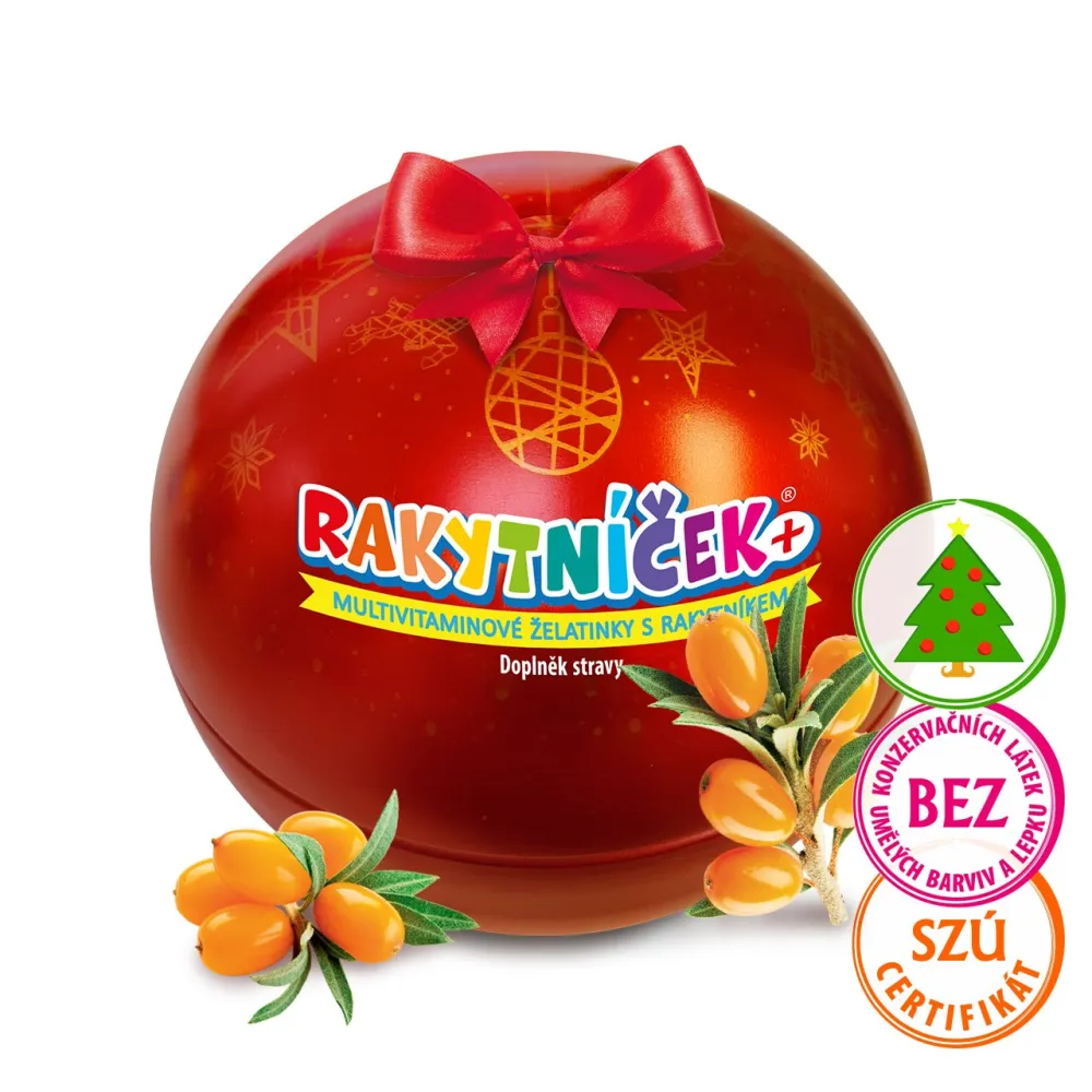 TEREZIA RAKYTNÍČEK+ želatinky - Vánoční ozdoba červená 50 ks