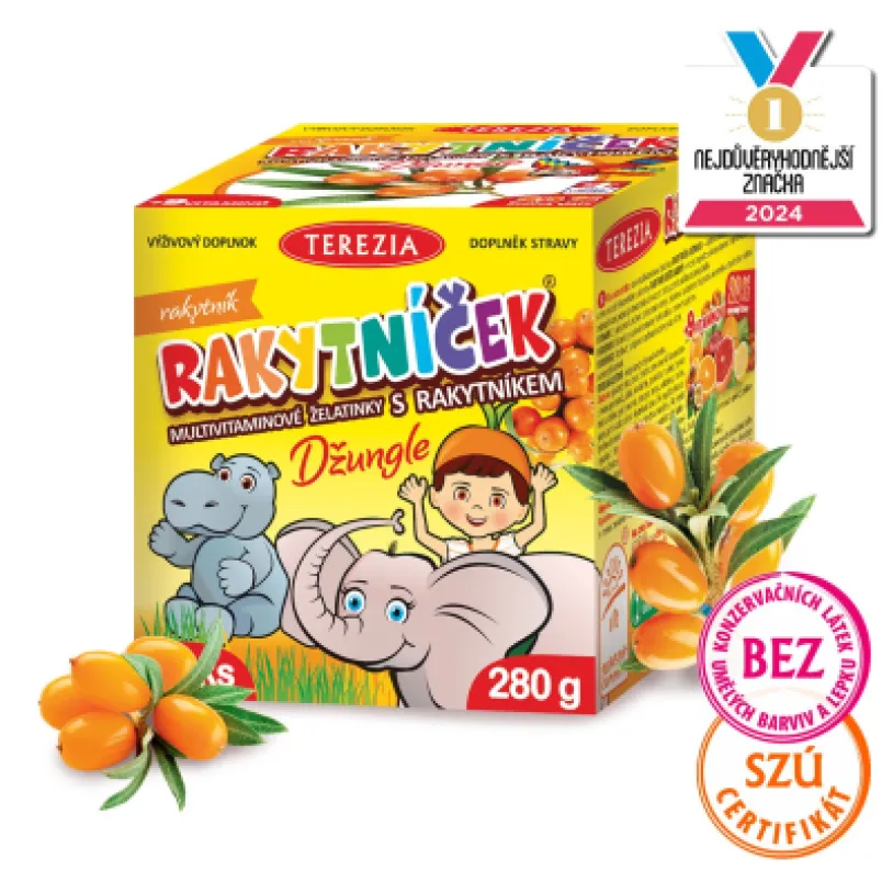 TEREZIA RAKYTNÍČEK multivitaminové želatinky s rakytníkem - DŽUNGLE 70 ks (280 g)