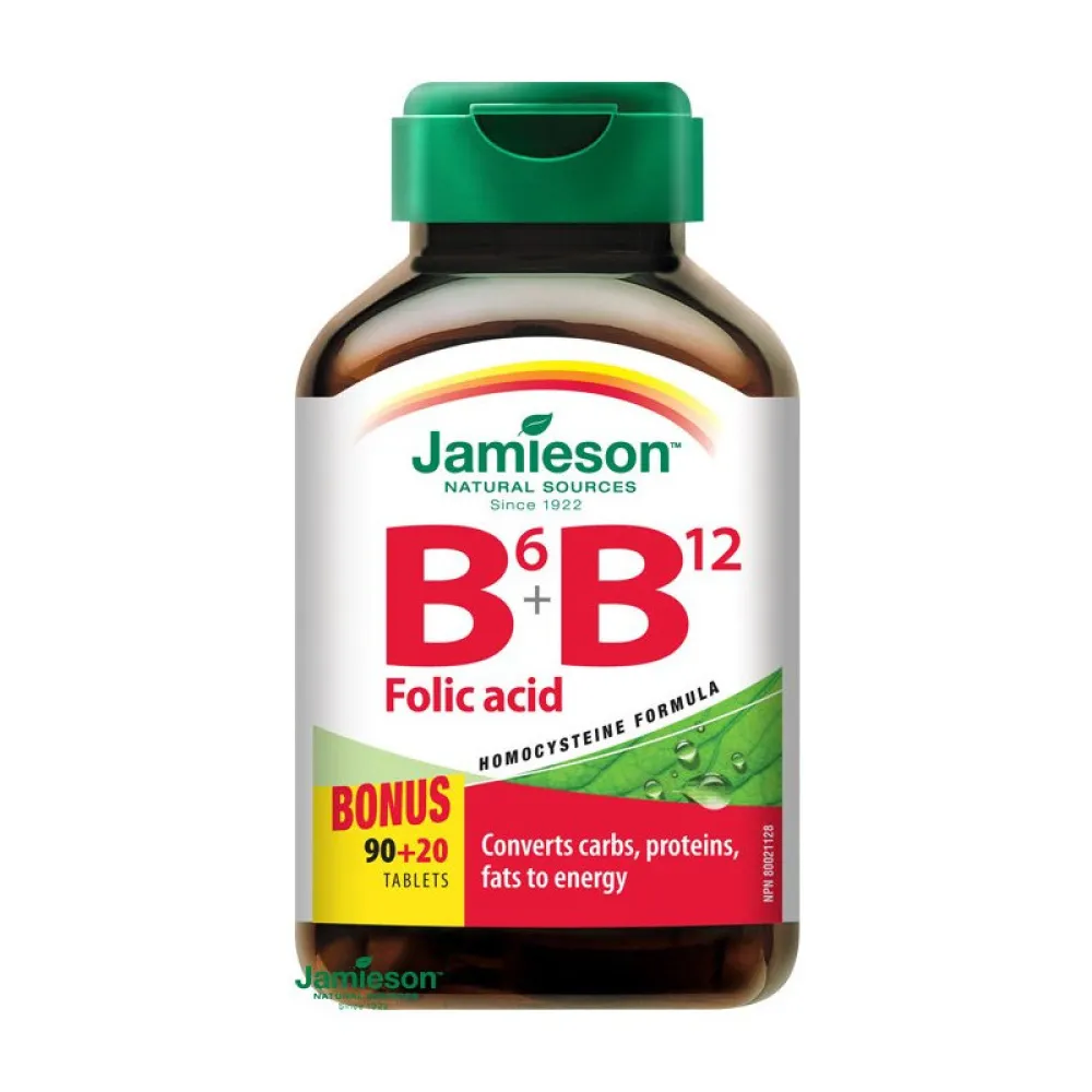 JAMIESON Vitamíny B6 B12+kyselina listová tbl.110