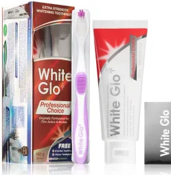 WHITE GLO Profesionální bělící pasta 150g+kartáček