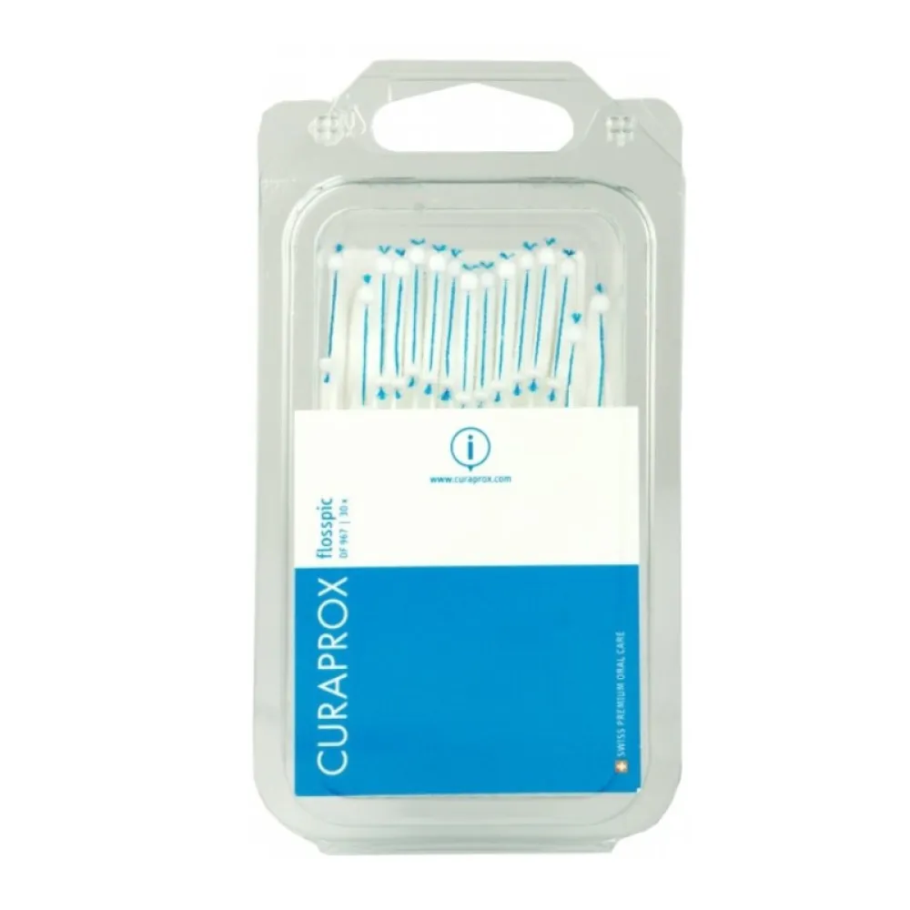 CURAPROX DF 967 dentální nit na plast.párátku 30ks