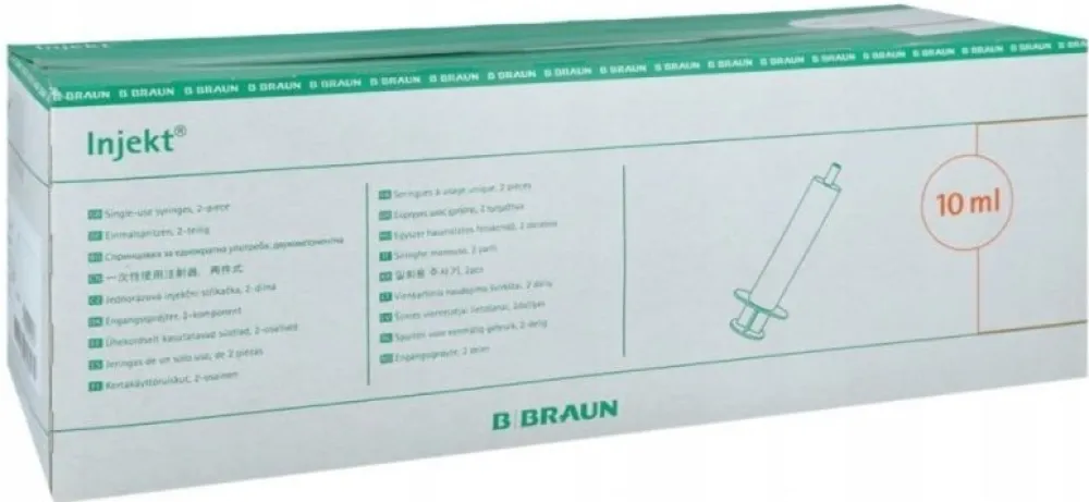 Stříkačka INJEKT 2-dílná 10ml LE oranž.ster.100ks