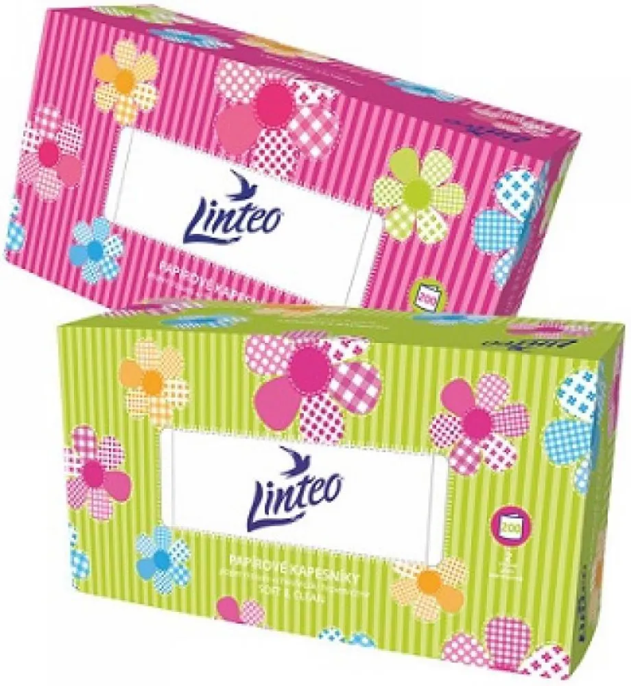 Linteo Papírové kapesníky 2vrstvé bílé 200ks