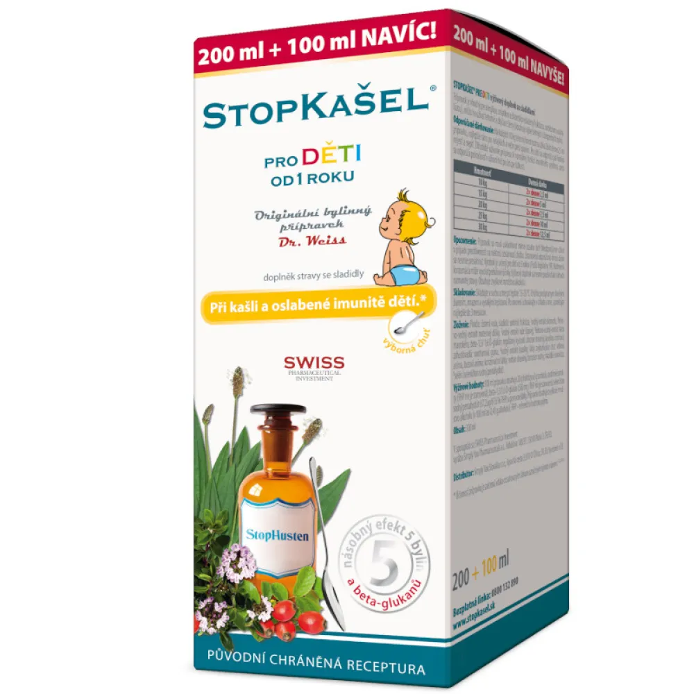 STOPKAŠEL Dr.Weiss PRO DĚTI 200+100ml NAVÍC