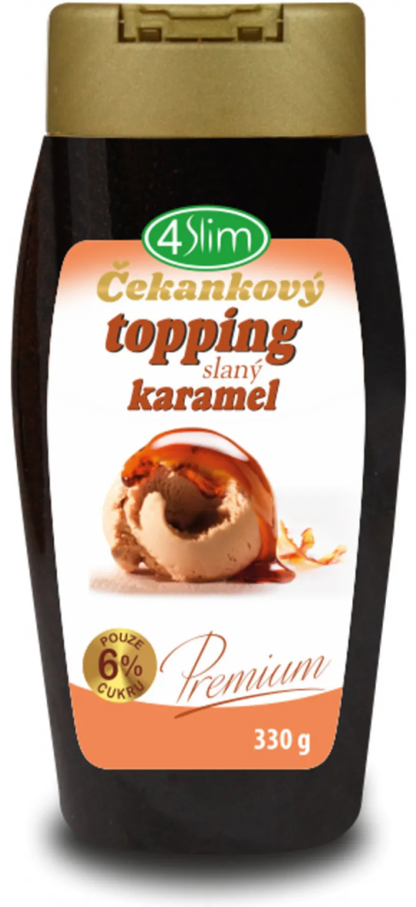 4Slim Čekankový topping slaný karamel Premium 330g