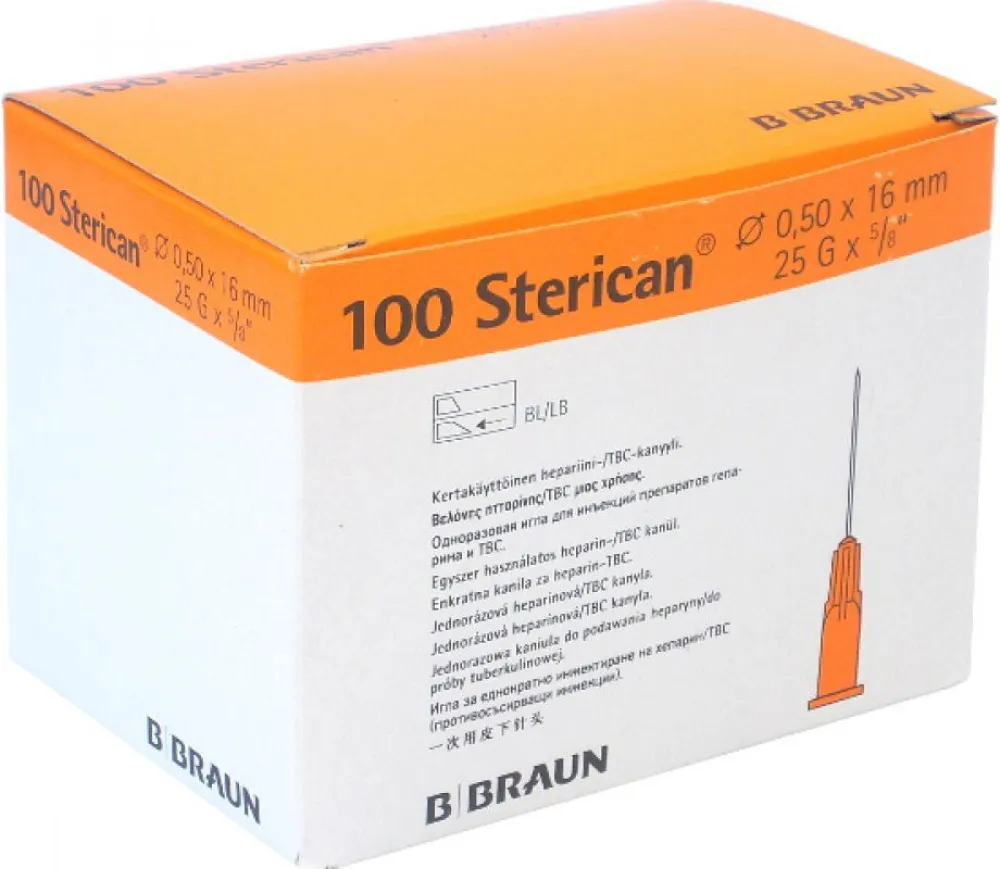 Inj.jehla STERICAN 25G/0.5x16mm oranž.ster.100ks