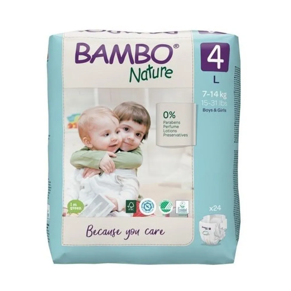 Bambo Nature 4 děts.plenkové kalhotky 7-14kg 24ks