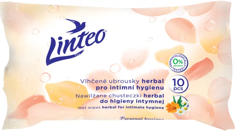 Vlhčené ubrousky LINTEO intimní herbal 10ks