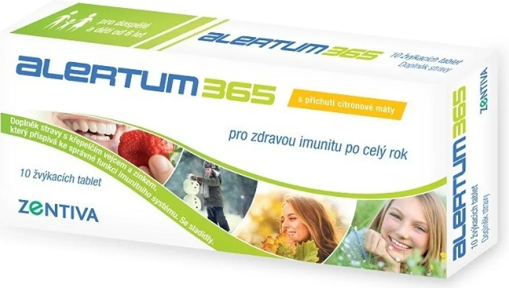 ALERTUM 365 žvýkací tablety 10ks Citrónová máta
