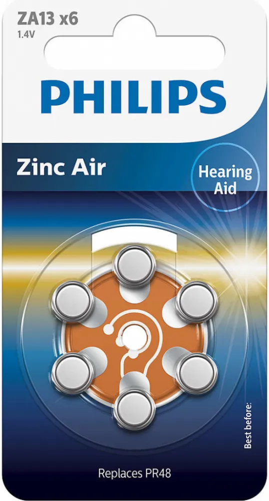 Baterie do naslouchadel Philips ZA13B6A/00 6ks