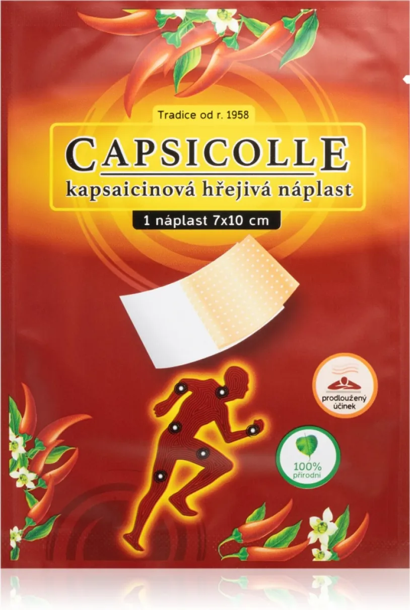 Kapsaicinová hřej.náplast 7x10cm 1ks CAPSICOLLE