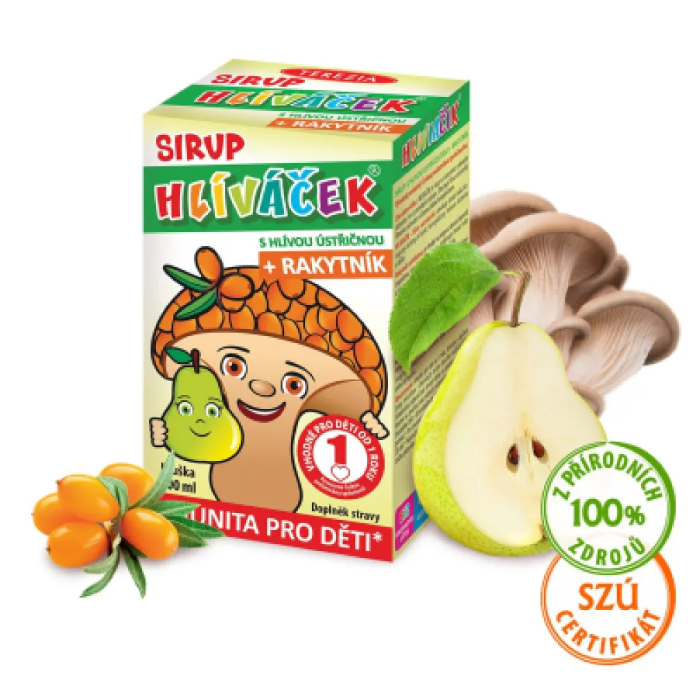 TEREZIA HLÍVÁČEK sirup s hlívou a rakytníkem - HRUŠKA 100 ml