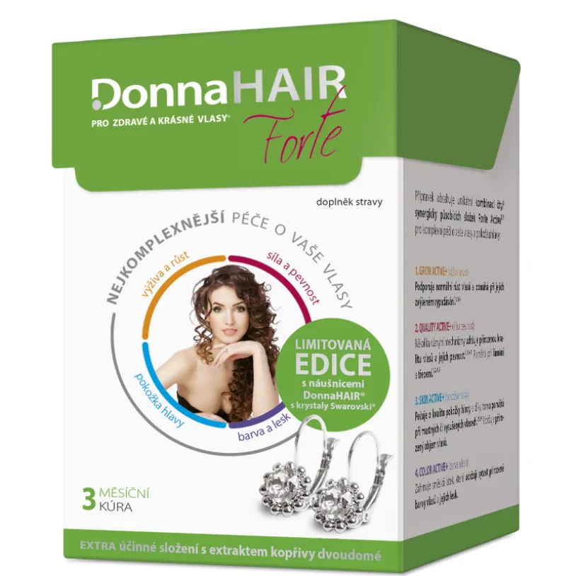 DonnaHAIR FORTE 3měs.kúra tob90 + náuš.Swar.Elem.
