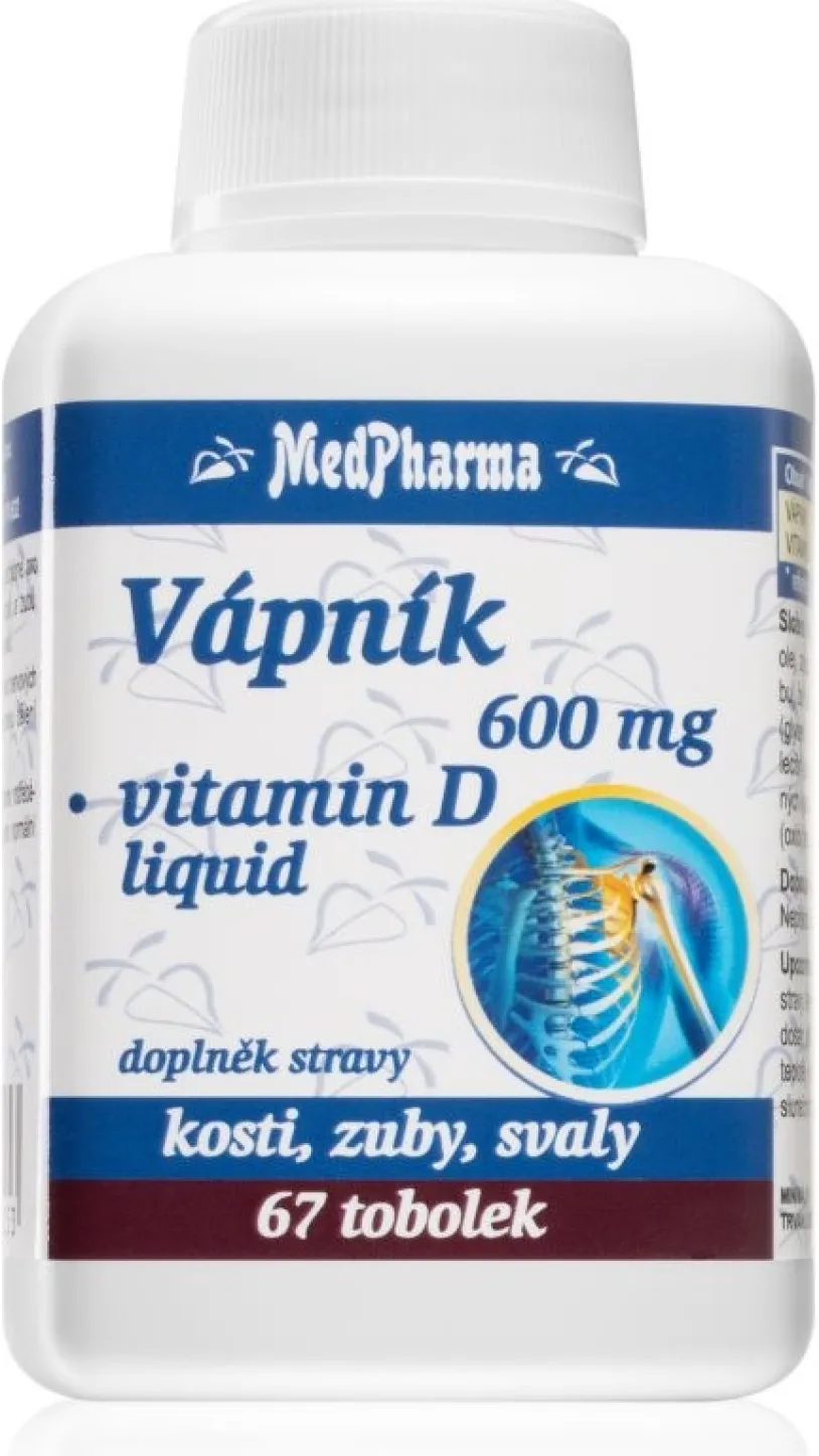 MedPharma Vápník 600mg+vit.D-liquid tob.67